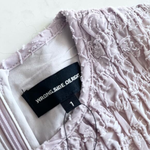 Wrong Side Of Right mauve smocked tiered modest 3/4 sleeve maxi dress XS - Picture 10 of 13